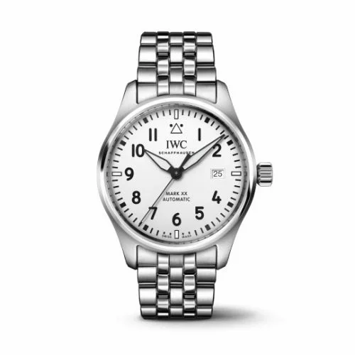 IWC Pilot's Watch Mark XX Stainless Steel / White / Bracelet IW3282-08 (IW328208)